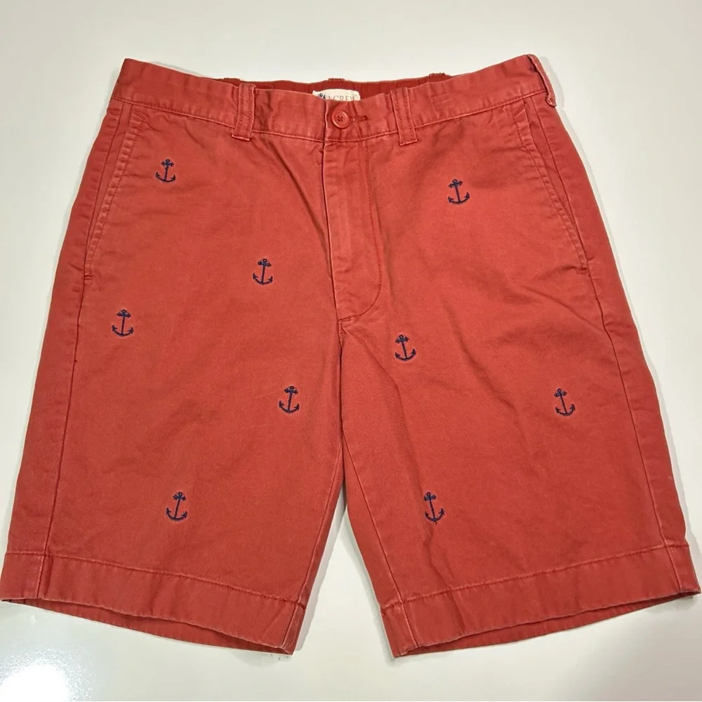 J. Crew Men's Red Anchor Print Shorts